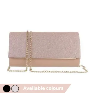 Paris Glitter Chain Strap Clutch Bag