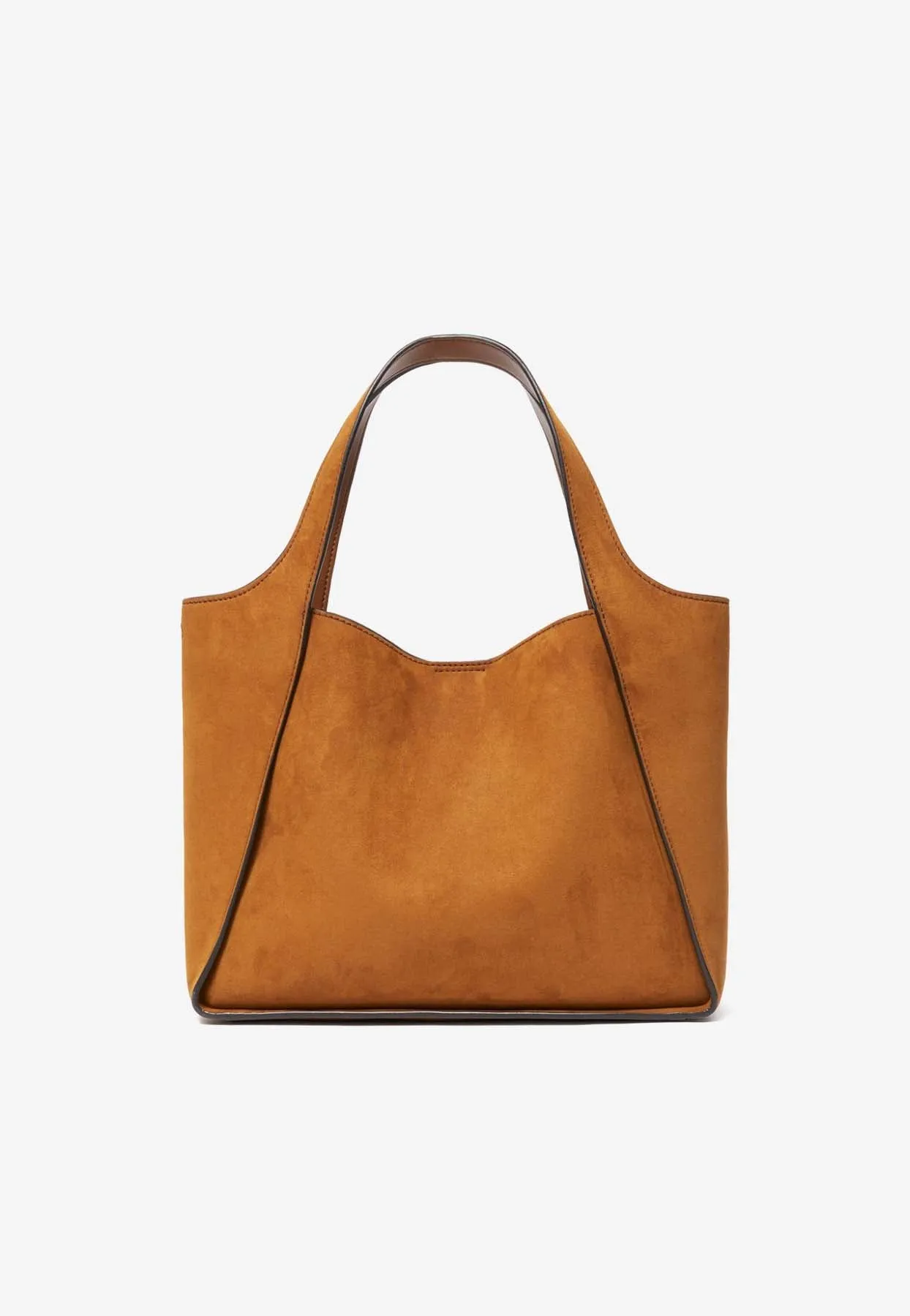 Perforated Logo Faux Suede Shoulder Bag