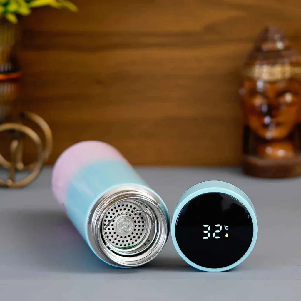Personalised Pastel Temperature Display Bottle & All in One Men's Combo (4 pcs) - Brown