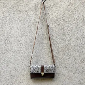 Pixie Cowhide and Leather Crossbody Wallet Clutch Bag- Grey, Raisin, Black