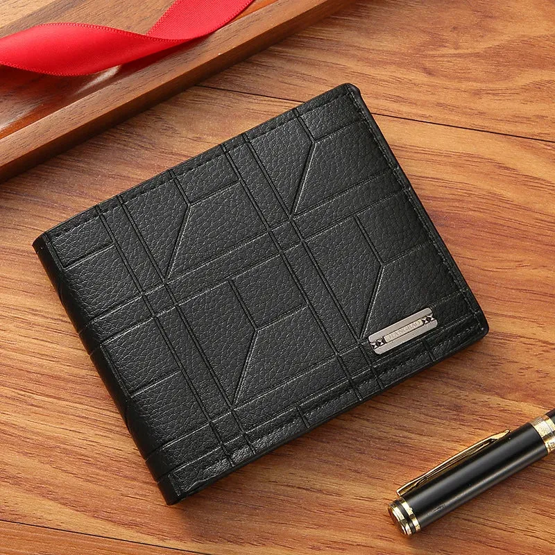 Plaid Soft Leather Men’s Wallet