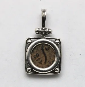 Pontius Pilate Prutah Coin, Silver Pendant, ID15269
