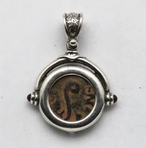 Pontius Pilate Prutah Coin, Silver Pendant, ID15273