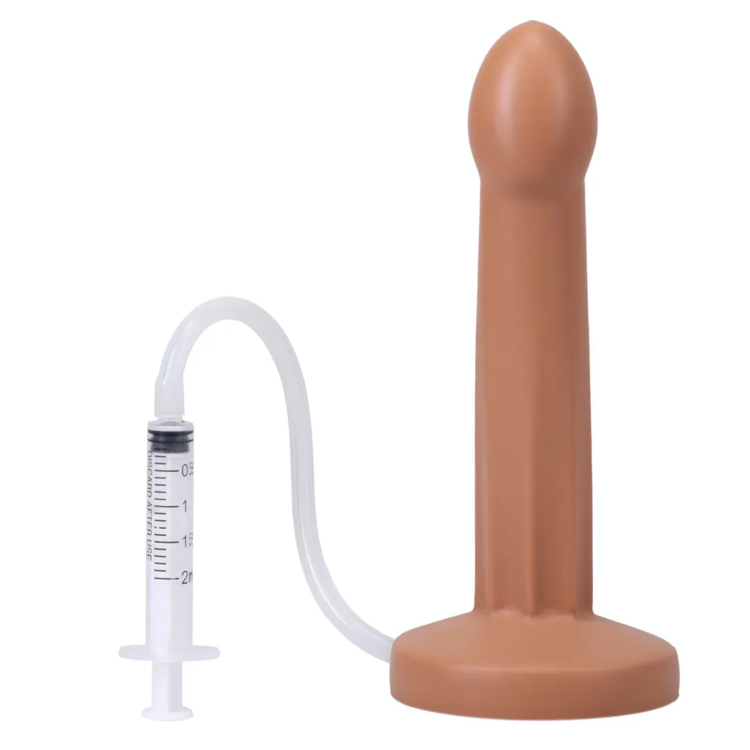 Pop 7 Inch Silicone Squirting Dildo - Caramel