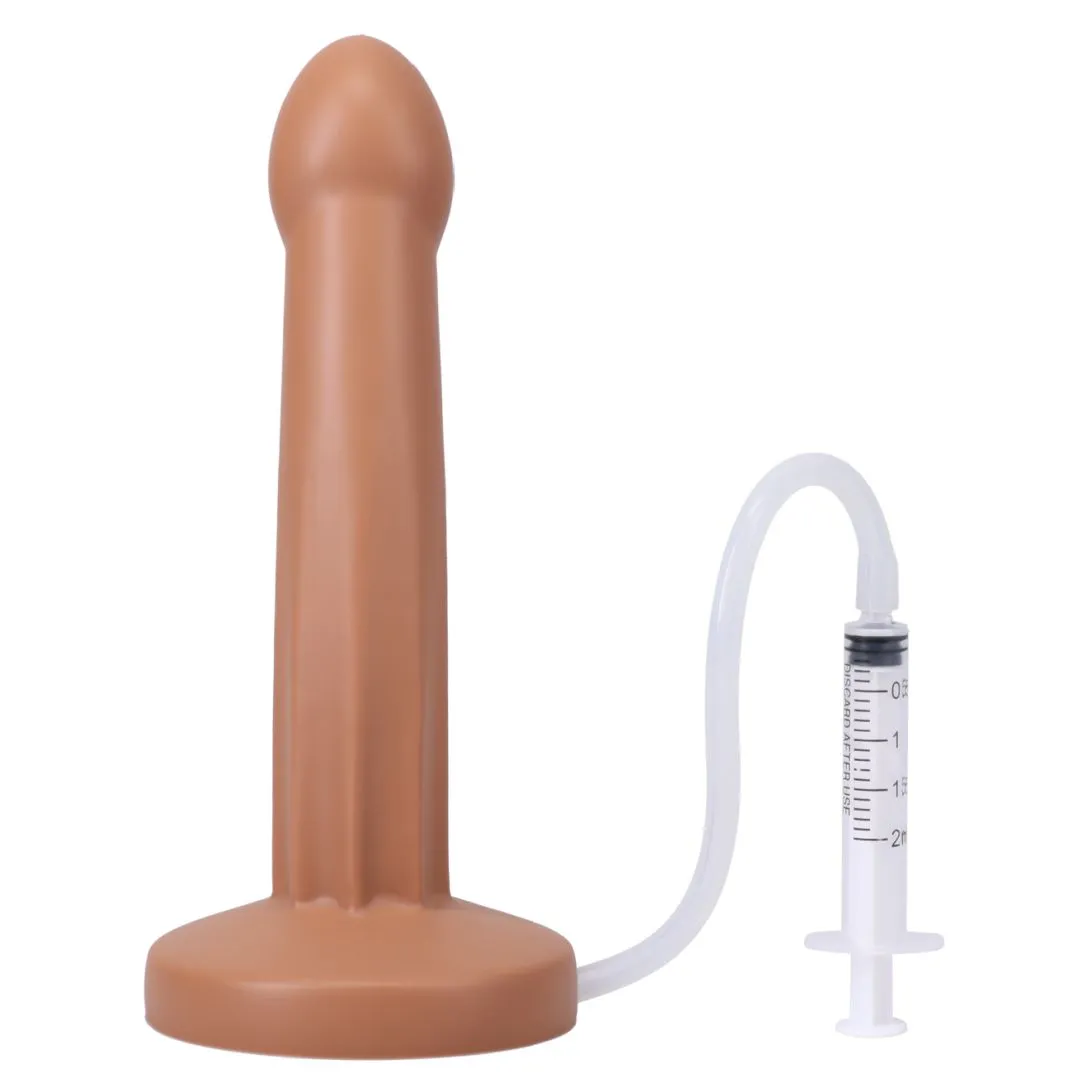 Pop 7 Inch Silicone Squirting Dildo - Caramel