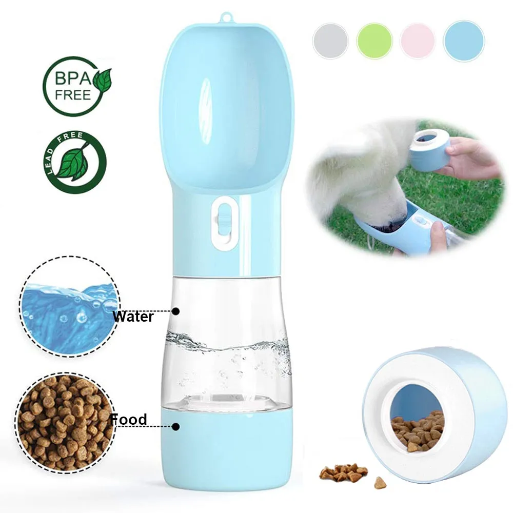 Portable Drinking Water Feeder Bowl  W/ Food Compartment