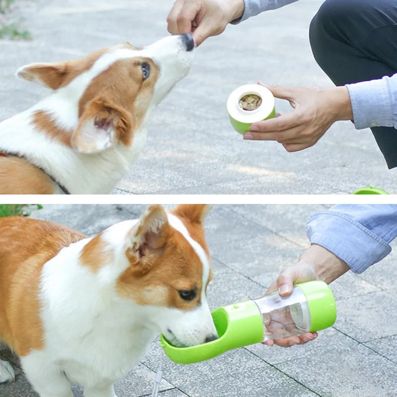 Portable Drinking Water Feeder Bowl  W/ Food Compartment