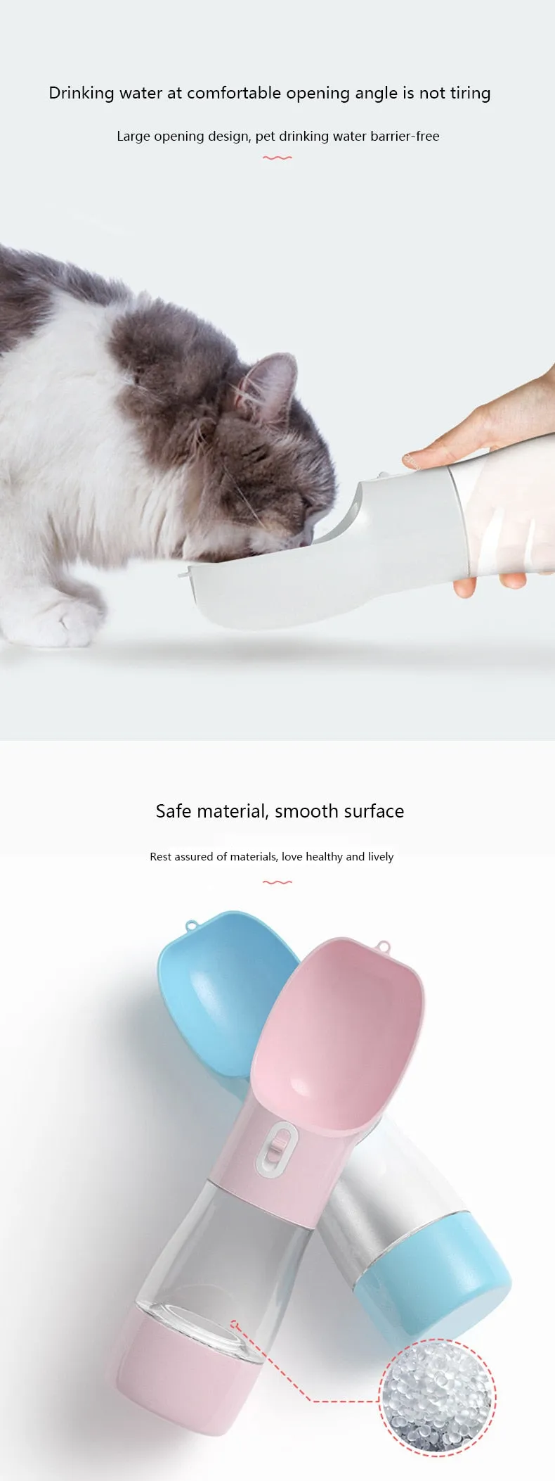 Portable Drinking Water Feeder Bowl  W/ Food Compartment