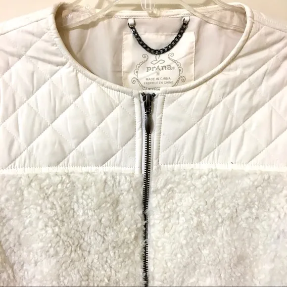 PrAna Good Lux Sherpa/Quilted Winter Jacket Ivory