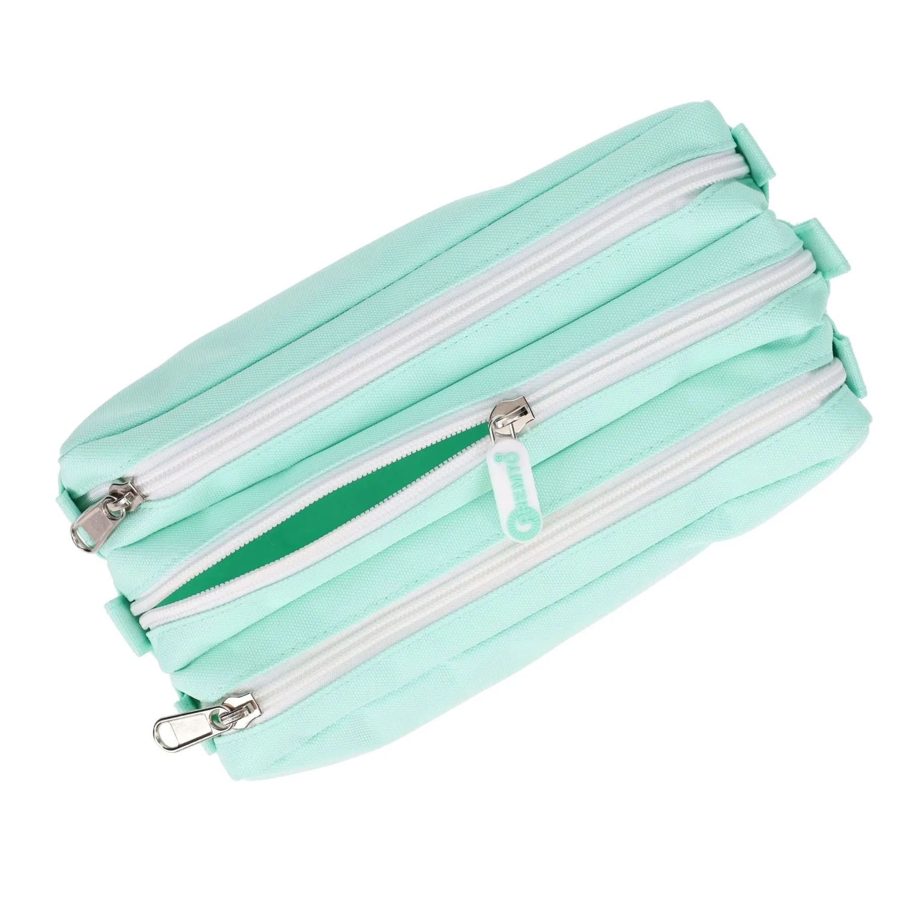 Premto - Pencil Case - 3 Pocket - Pastel - Mint Magic
