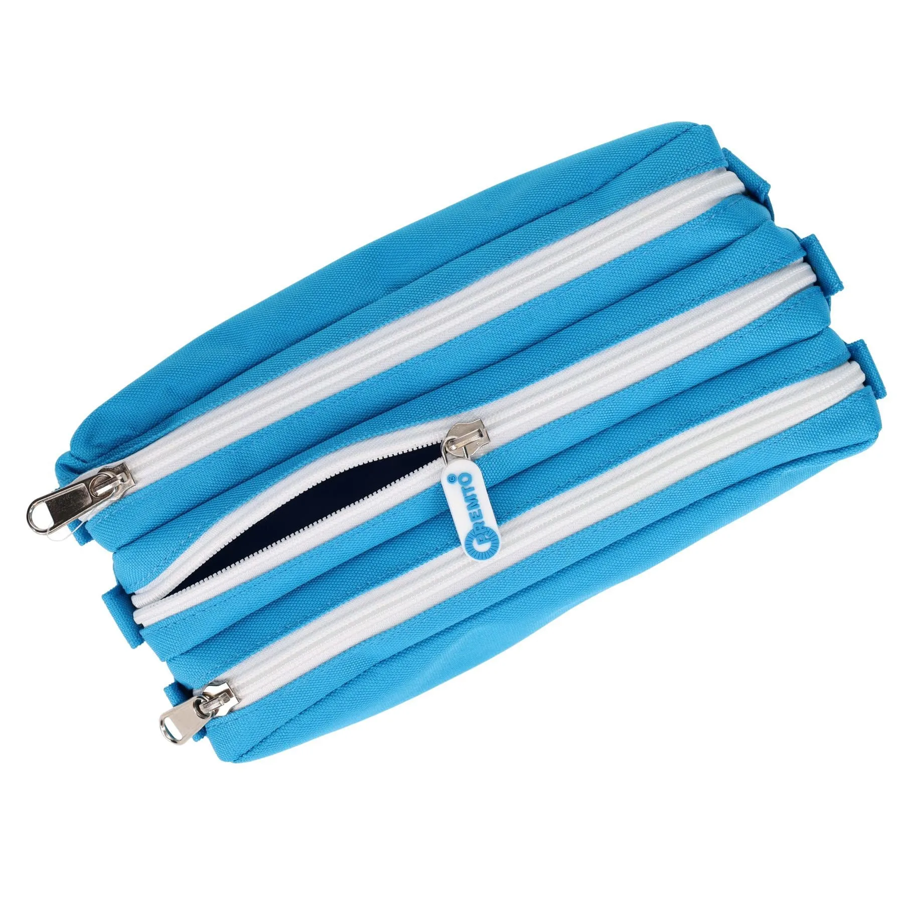 Premto - Pencil Case - 3 Pocket - Printer Blue