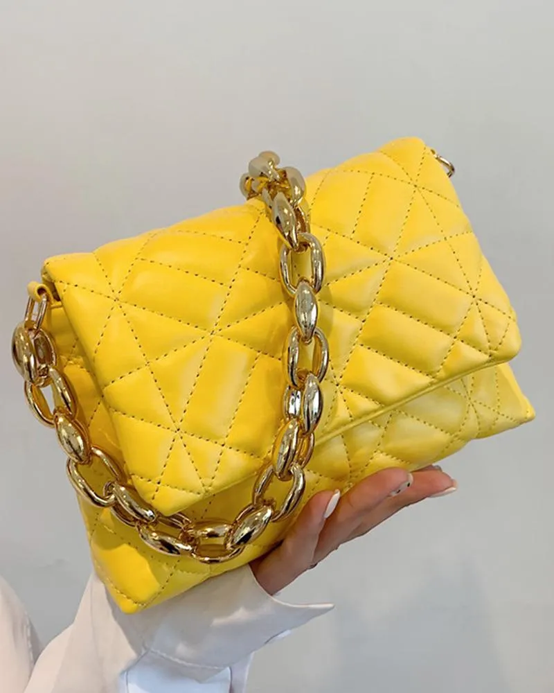 Quilted Chain Strap Flap Shoulder Bag
