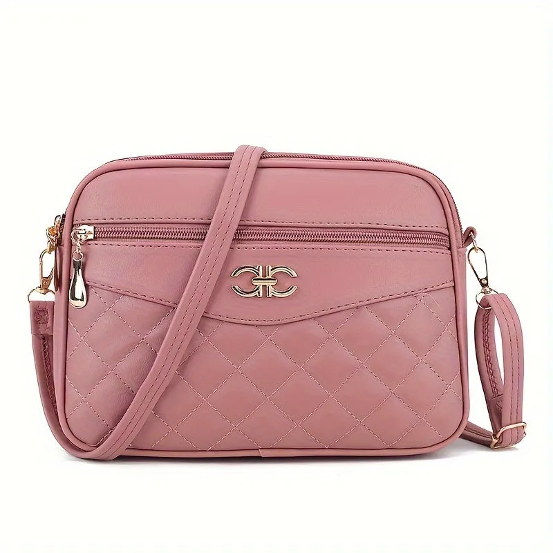 Quilted Crossbody Shoulder Bag Women Adjustable Strap Handbag