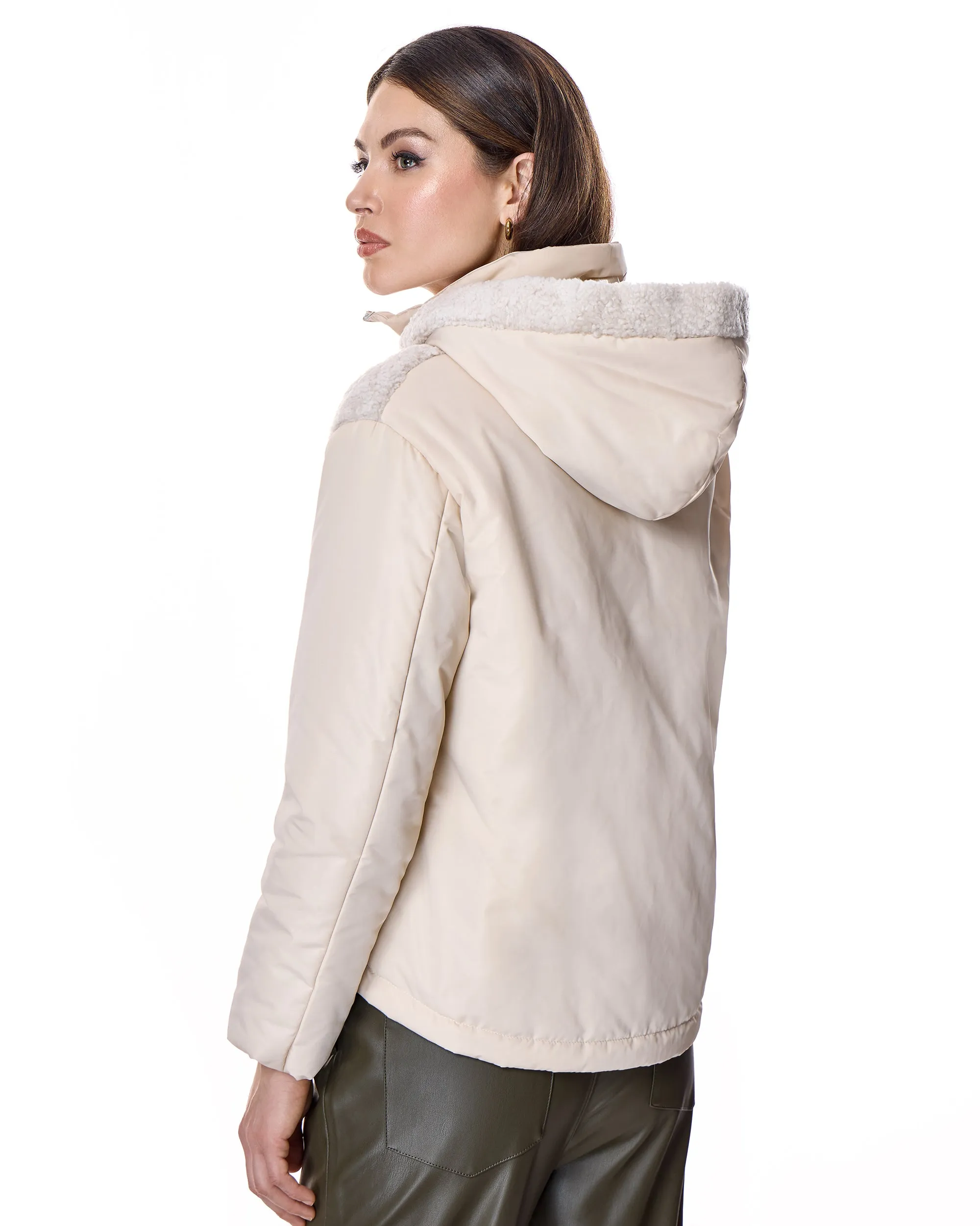 QUILTED LAMB JACKET WITH HOOD