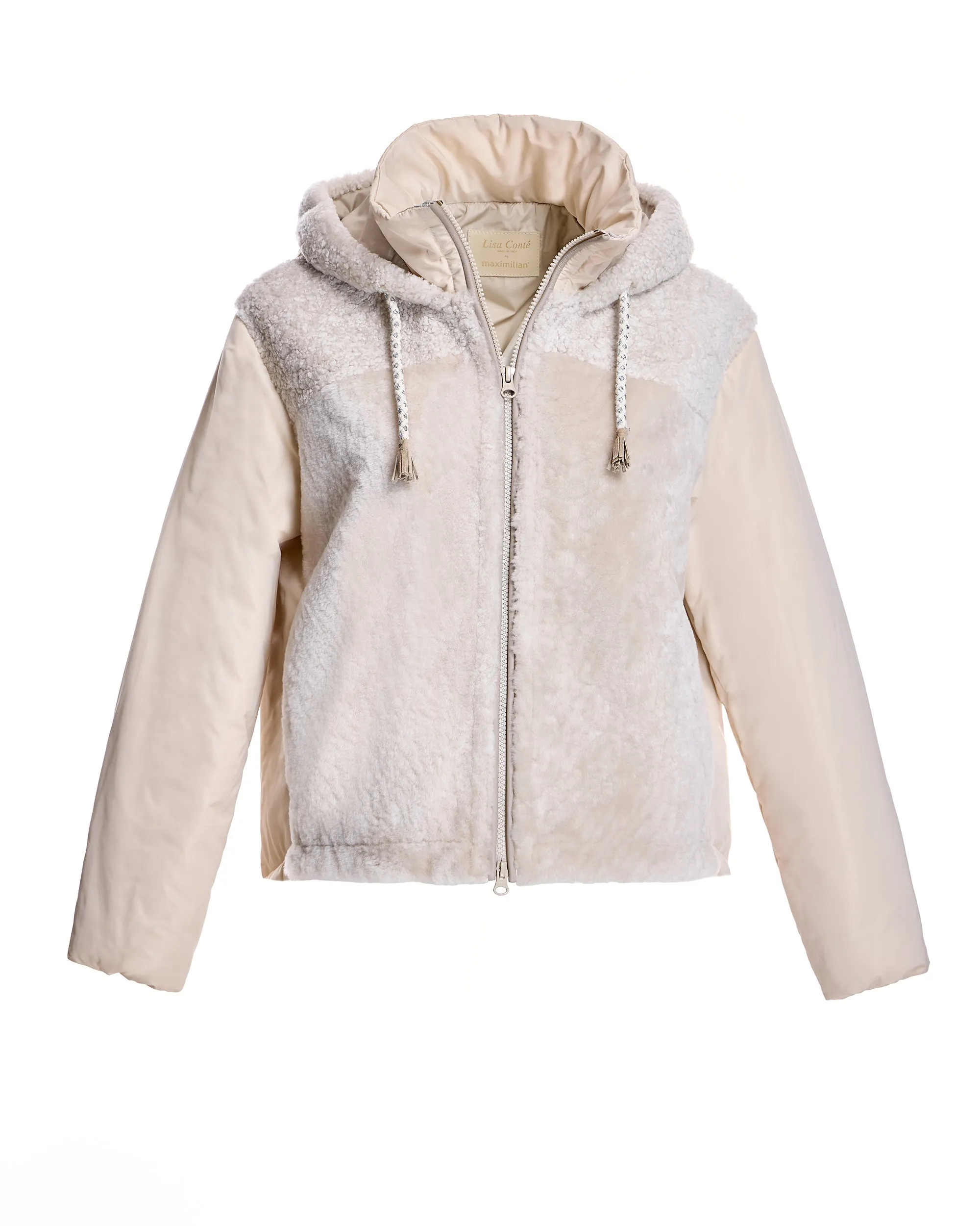 QUILTED LAMB JACKET WITH HOOD
