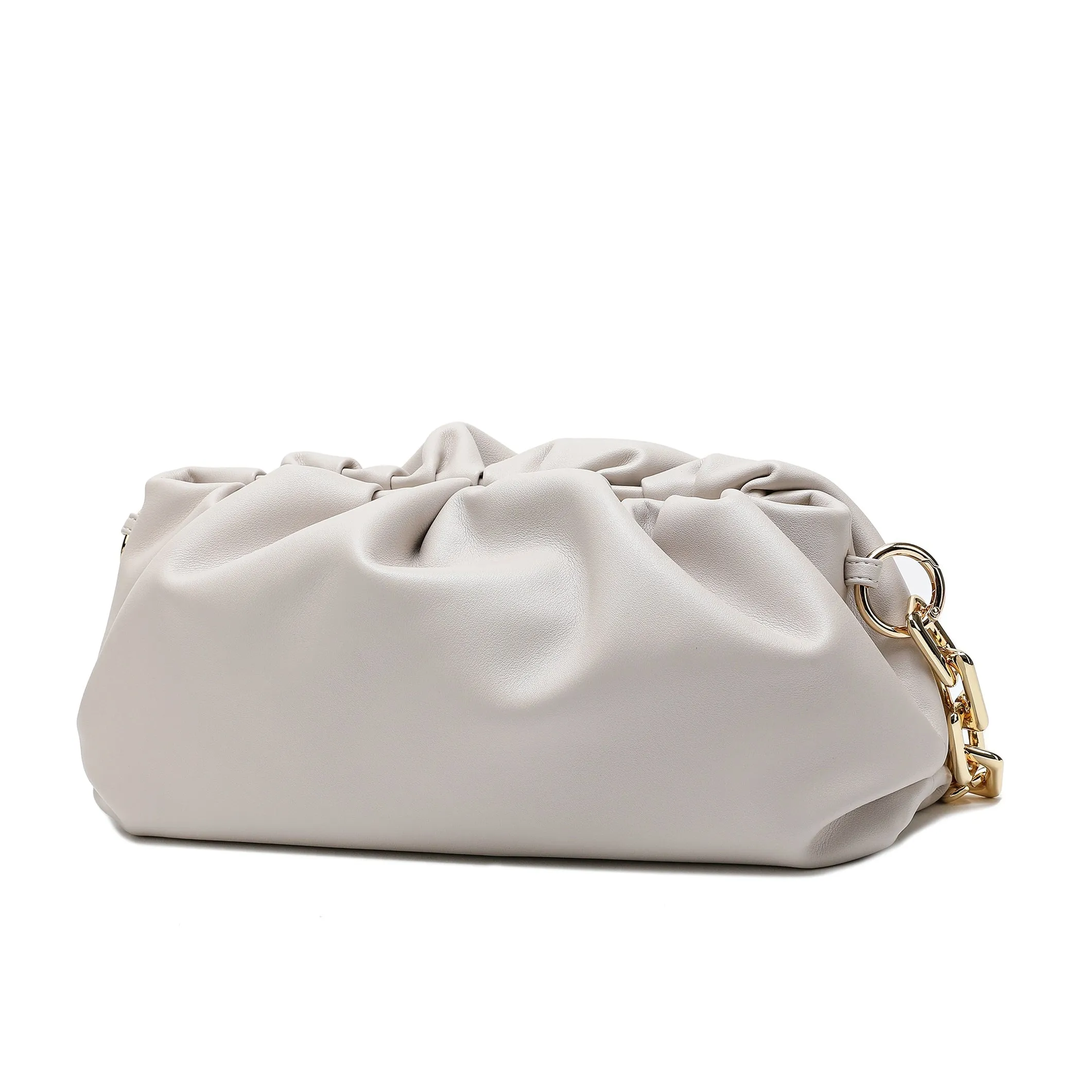 Quilted Sheepskin Leather Large Pouch/Shoulder Bag