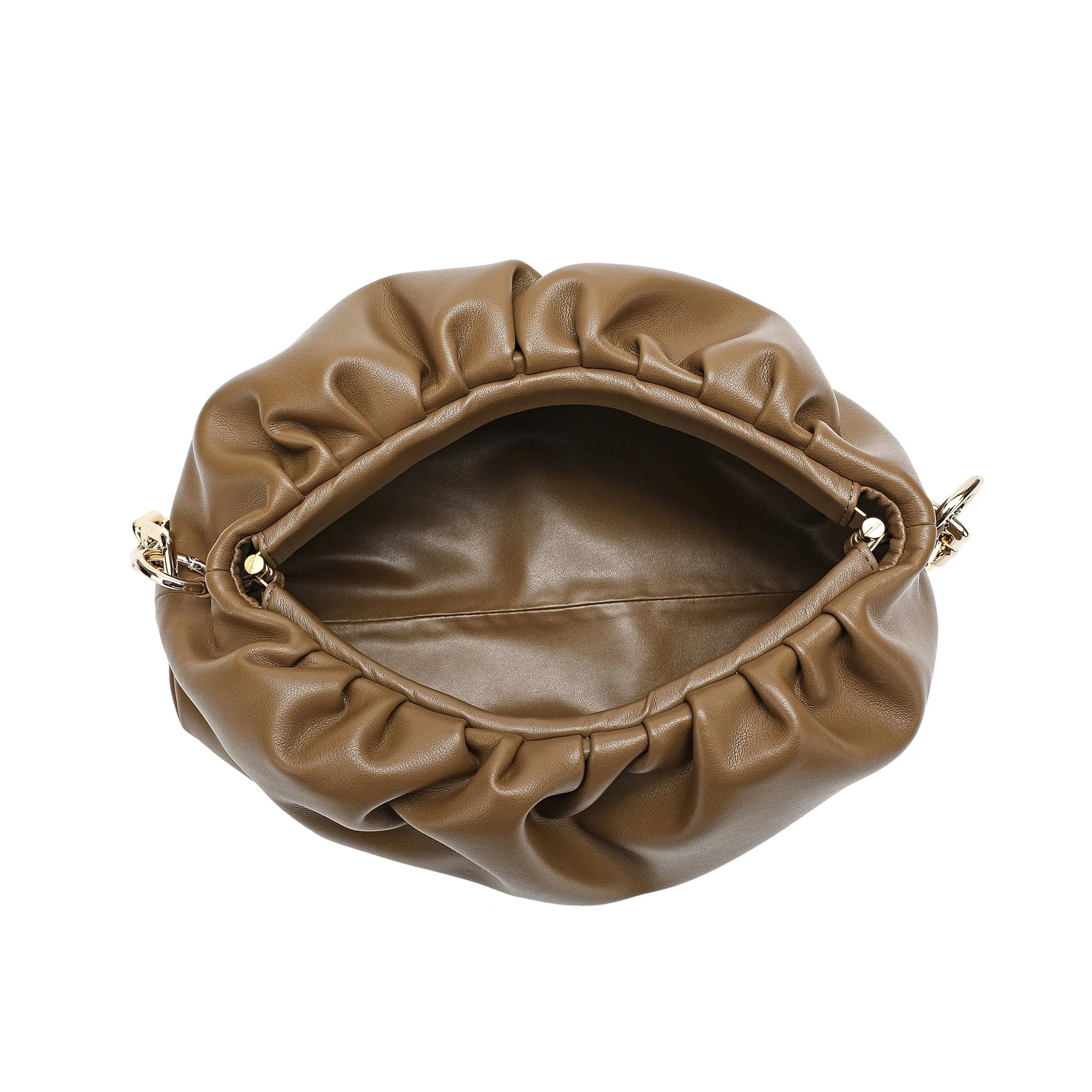 Quilted Sheepskin Leather Large Pouch/Shoulder Bag