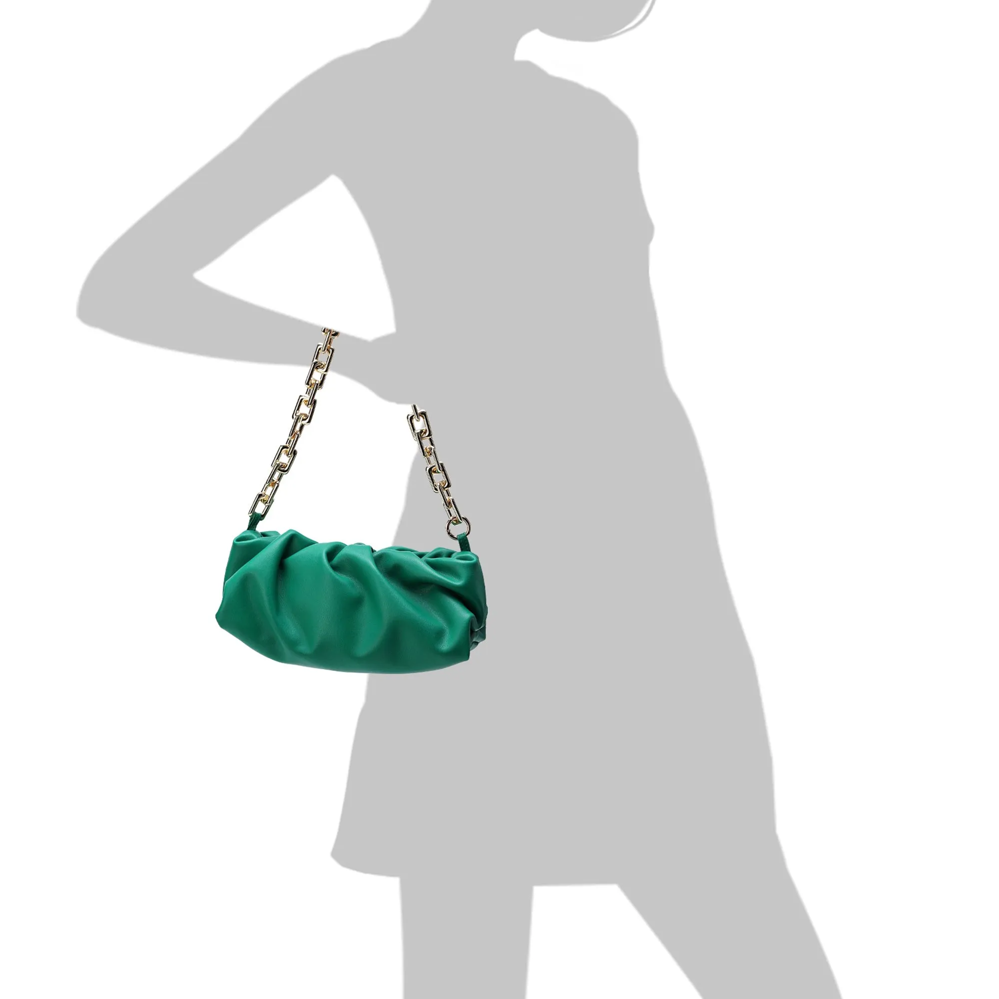 Quilted Sheepskin Leather Large Pouch/Shoulder Bag