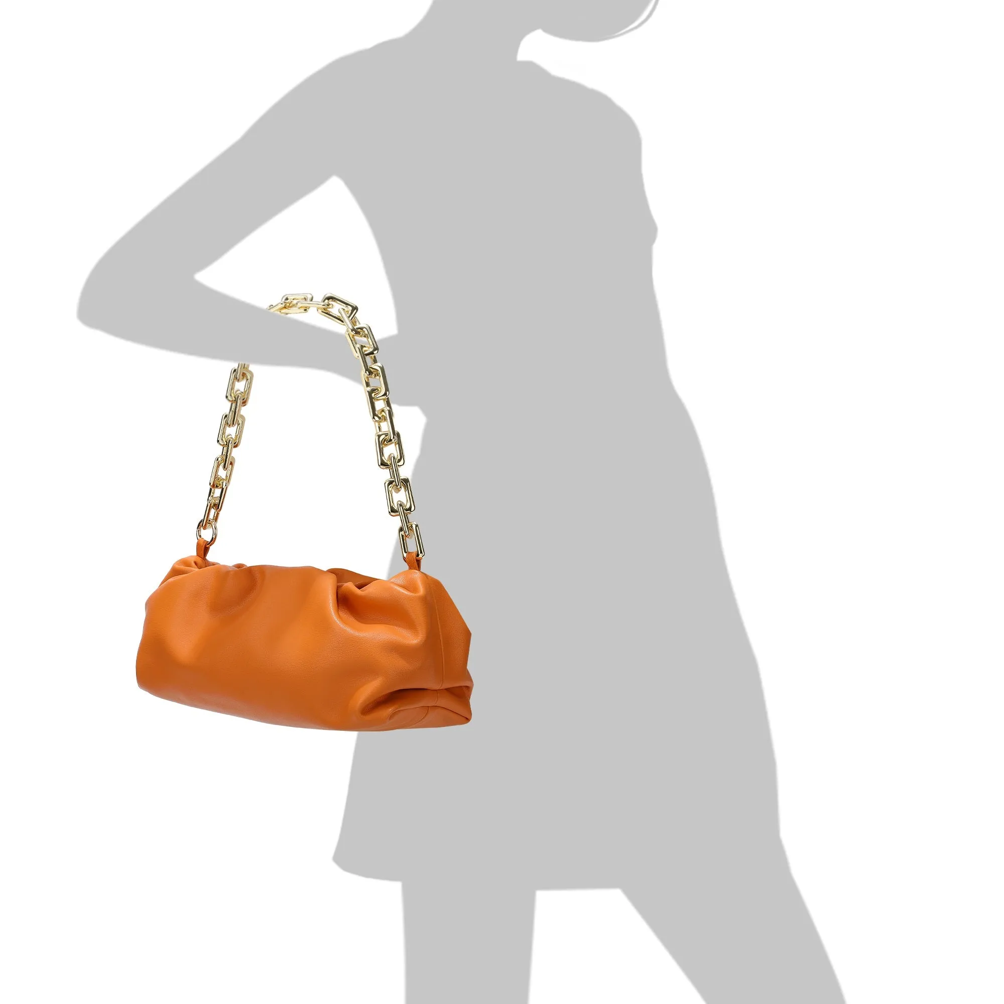 Quilted Sheepskin Leather Large Pouch/Shoulder Bag