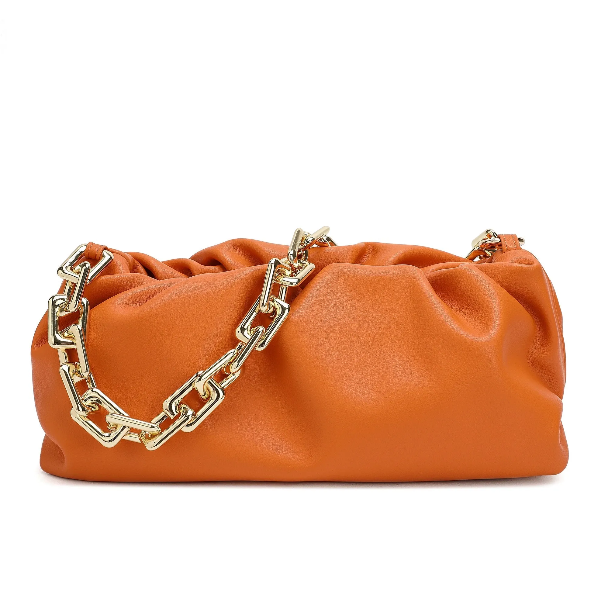 Quilted Sheepskin Leather Large Pouch/Shoulder Bag