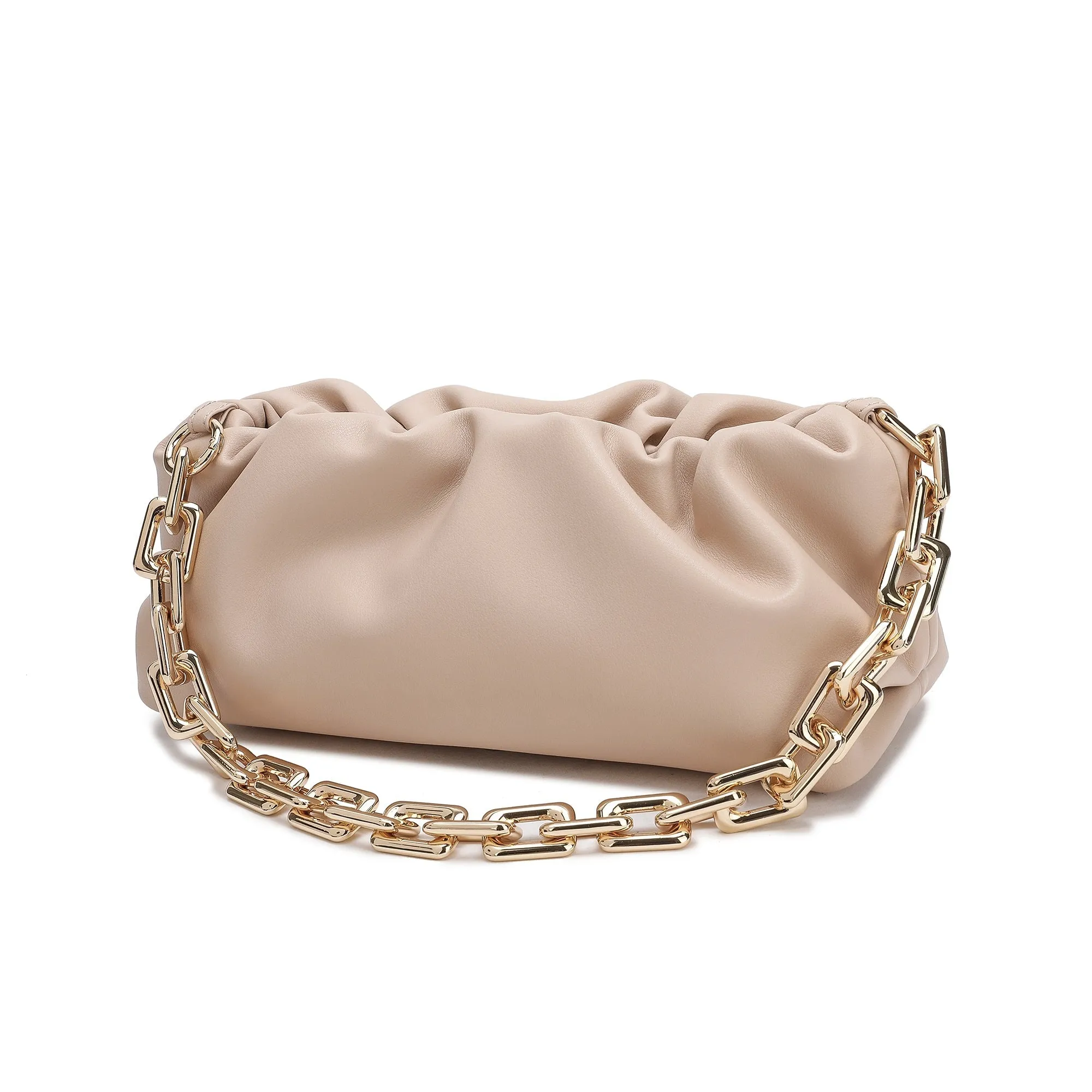 Quilted Sheepskin Leather Large Pouch/Shoulder Bag