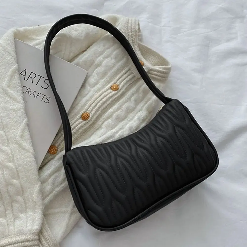 Quilted Shoulder Baguette Bag