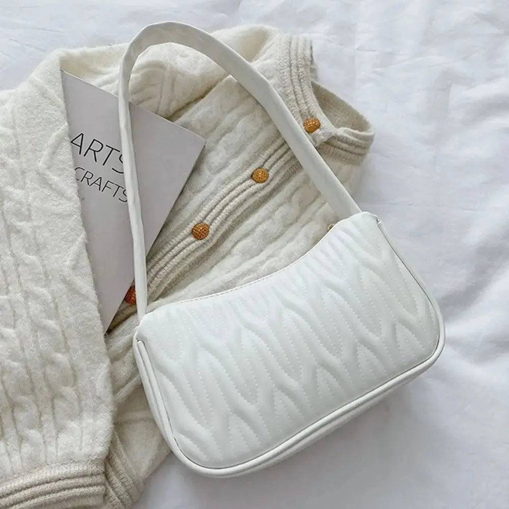 Quilted Shoulder Baguette Bag