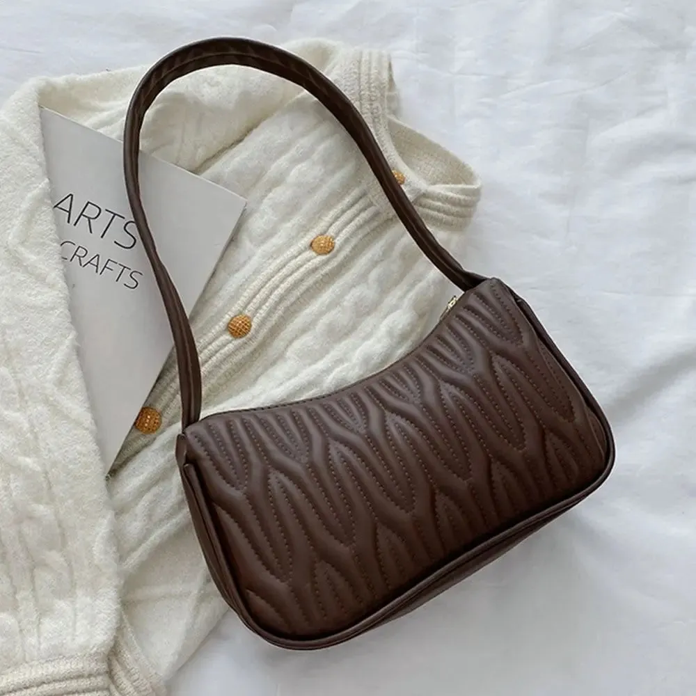 Quilted Shoulder Baguette Bag