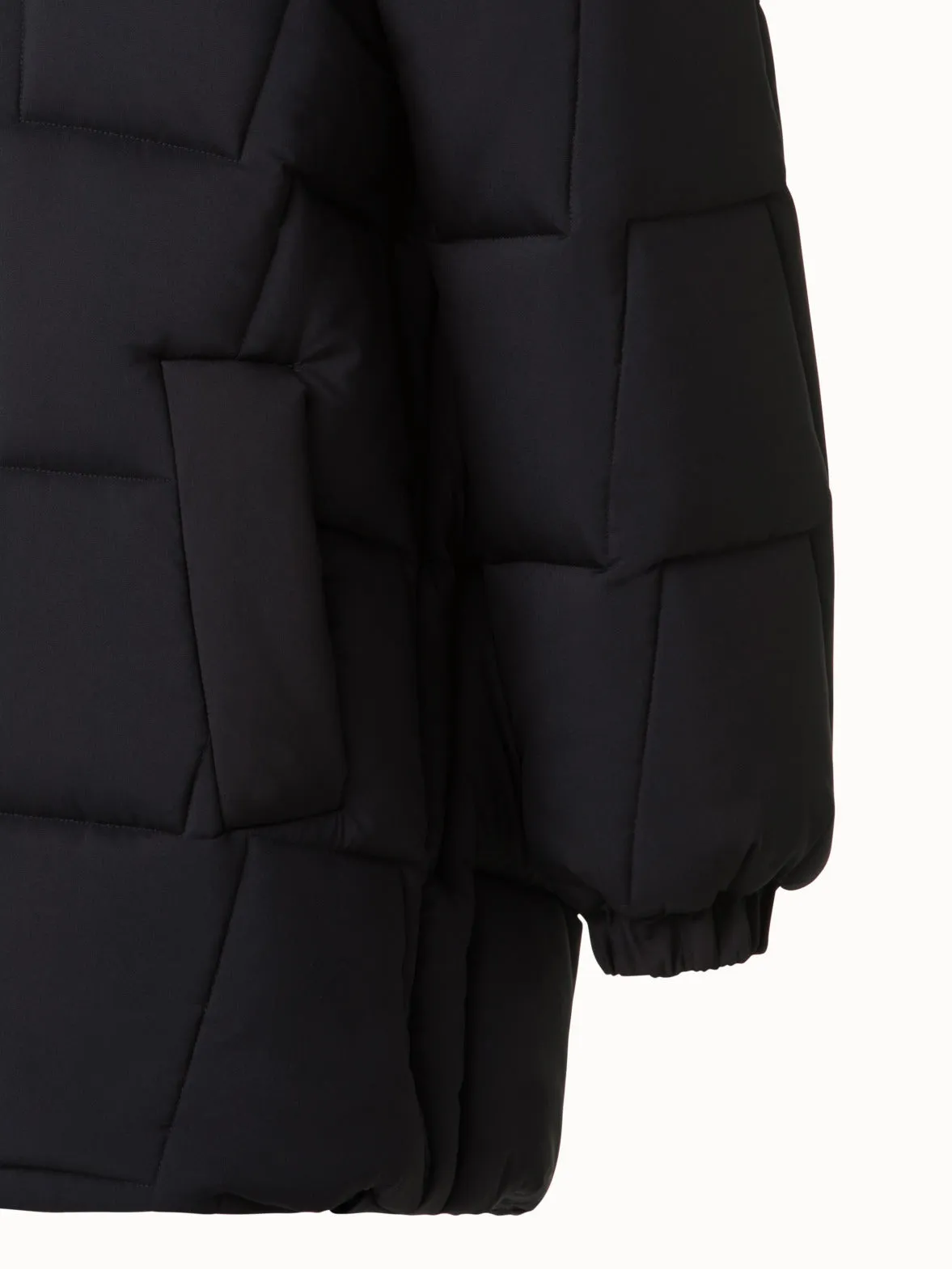 Quilted Taffeta Coat with Hood