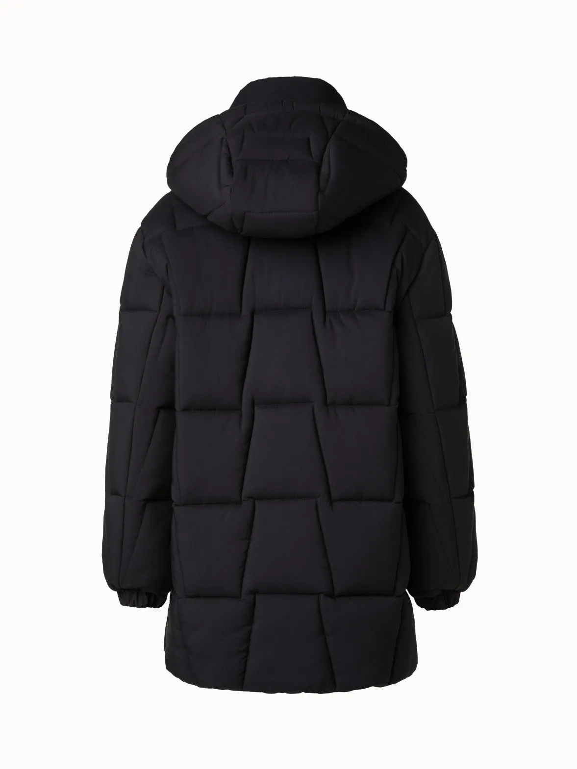 Quilted Taffeta Coat with Hood