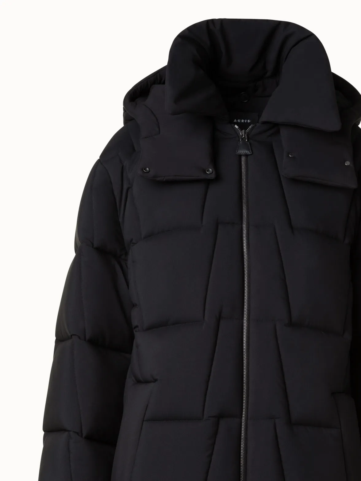 Quilted Taffeta Coat with Hood