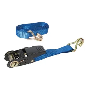 RATED 250KG CAPACITY 825KG RUBBER-HANDLED RATCHET TIE DOWN STRAP J-HOOK 4.5M X 2