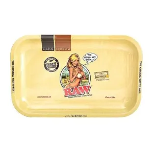 RAW Authentic Girl Rolling Tray Small or Mini Size Available (1, 5 OR 10 Count)