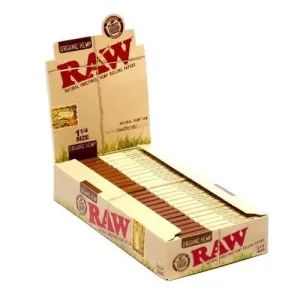RAW Authentic Hemp Organic 1 1/4 Size Rolling Papers - (24 Count Display)