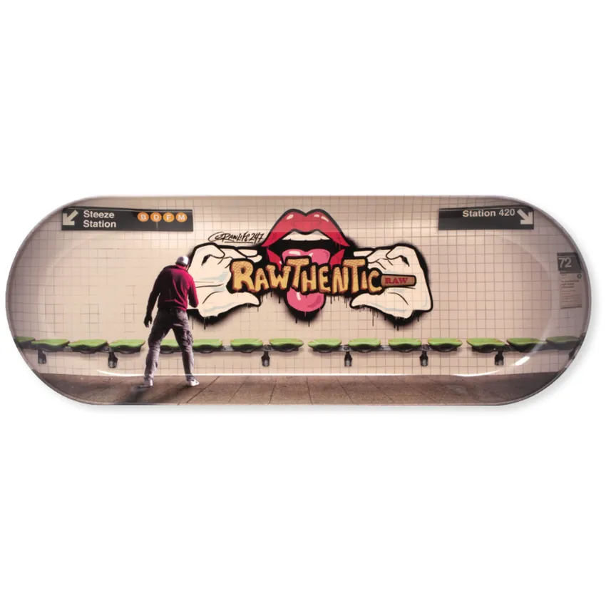 RAW Authentic Skate Deck Tray NY Graffiti Large Rolling Tray - (1 Count)