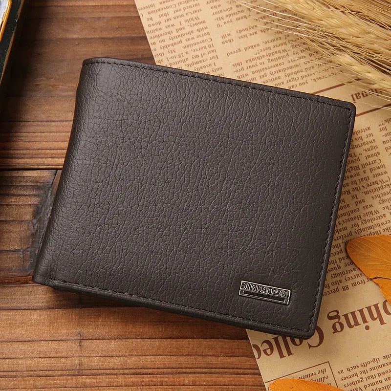Realaiot 100% Genuine Leather Men Wallets Premium Product Real Cowhide Wallets for Man Short Black Walet Portefeuille Homme Gifts for Men