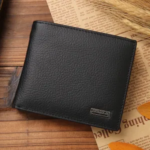Realaiot 100% Genuine Leather Men Wallets Premium Product Real Cowhide Wallets for Man Short Black Walet Portefeuille Homme Gifts for Men