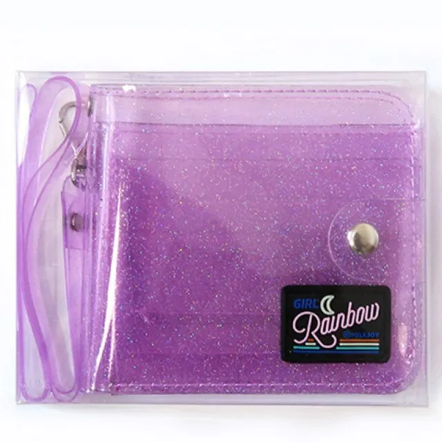 Realaiot Transparent Jelly Neck Wallet Laser Halter Girls Coin Purse Ins Korea Letter Card Holder Bag Clutch Women Girl Cute Wallets