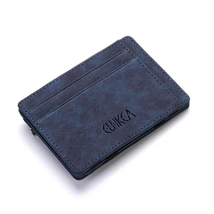 Realaiot Ultra Thin New Men Male PU Leather Mini Small Magic Wallets Zipper Coin Purse Pouch Plastic Credit Bank Card Case Holder