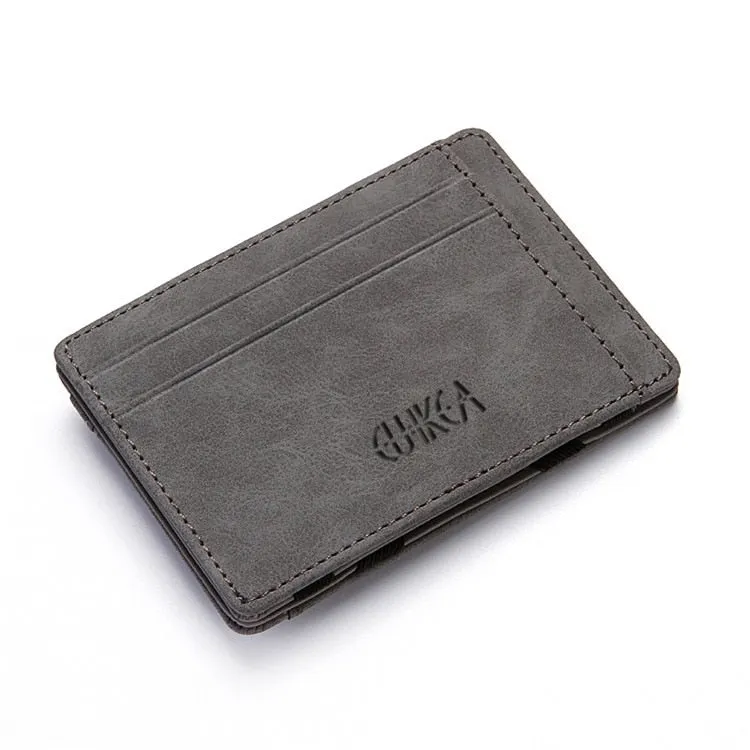 Realaiot Ultra Thin New Men Male PU Leather Mini Small Magic Wallets Zipper Coin Purse Pouch Plastic Credit Bank Card Case Holder