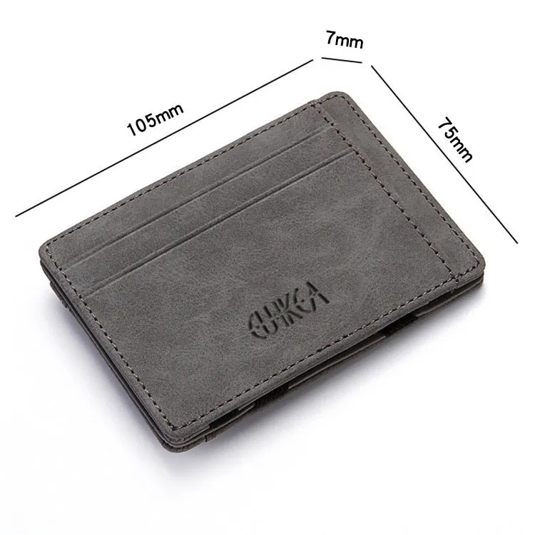 Realaiot Ultra Thin New Men Male PU Leather Mini Small Magic Wallets Zipper Coin Purse Pouch Plastic Credit Bank Card Case Holder