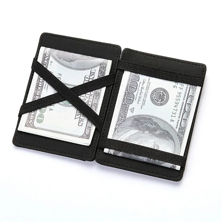 Realaiot Ultra Thin New Men Male PU Leather Mini Small Magic Wallets Zipper Coin Purse Pouch Plastic Credit Bank Card Case Holder