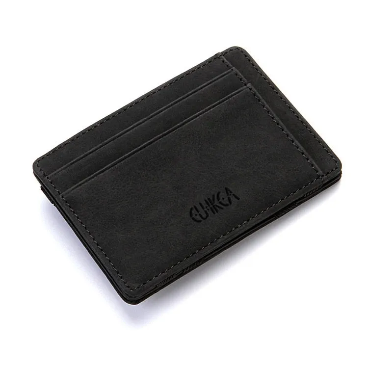 Realaiot Ultra Thin New Men Male PU Leather Mini Small Magic Wallets Zipper Coin Purse Pouch Plastic Credit Bank Card Case Holder