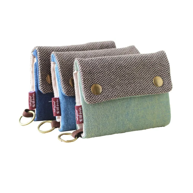 Realaiot Women Cotton Fabric Short Wallet for Female Large Capacity Coin Purse Card Holder Ladies Multifunction Men Purse Carteira