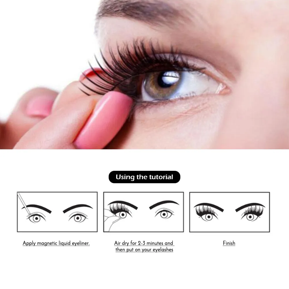 Reusable Magnetic Eyelashes And Magnetic Eyeliner Set