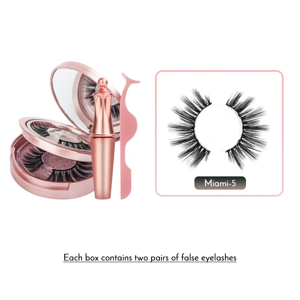 Reusable Magnetic Eyelashes And Magnetic Eyeliner Set