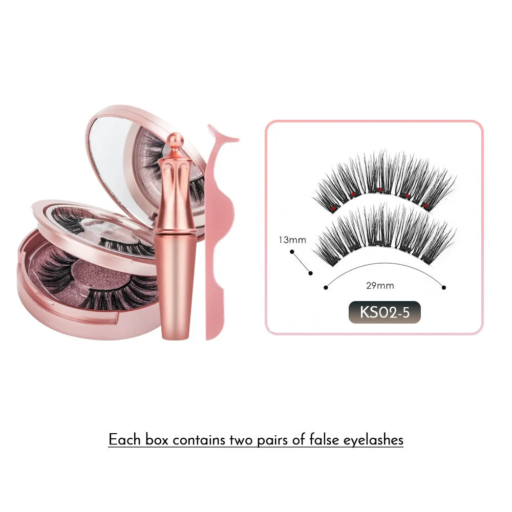Reusable Magnetic Eyelashes And Magnetic Eyeliner Set