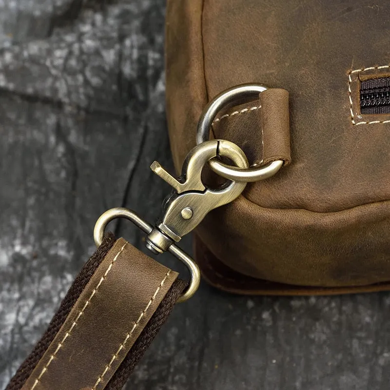 Ringo Vintage Leather Single Strap Pack Crossbody Bag Sling Bag - Brown