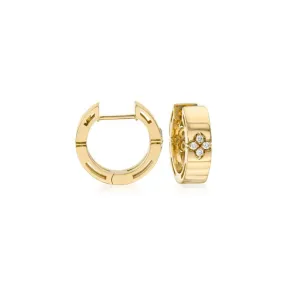 Roberto Coin Love In Verona Diamond Flower Small Hoop Earrings