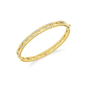 Roberto Coin Navarra Yellow Gold Demi Diamond Bangle